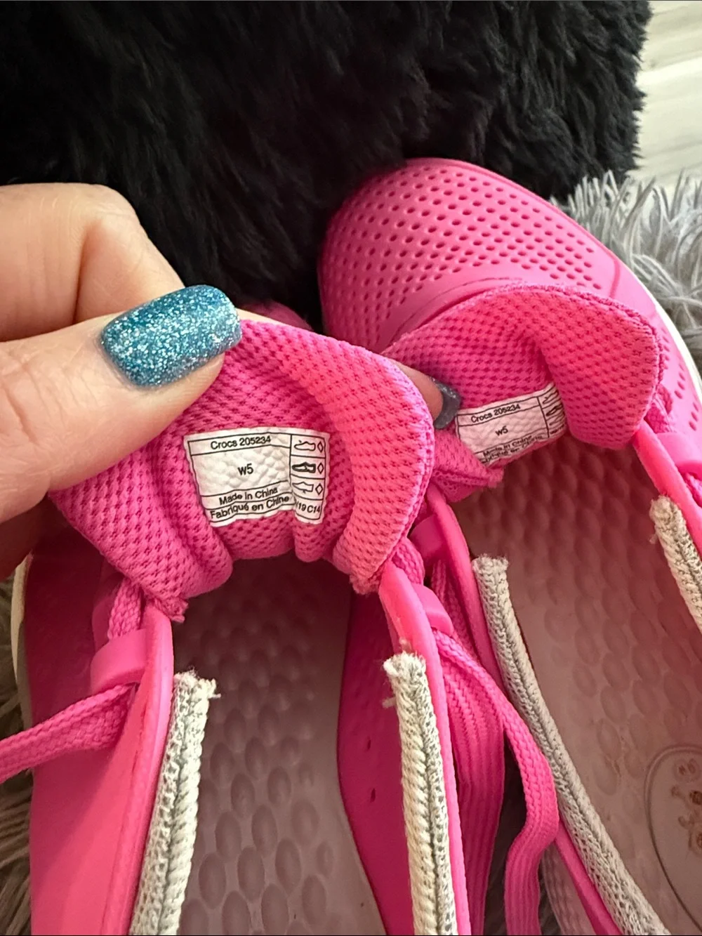 CROCS Women’s Hot Pink Perforated Lace-Up Sneakers
